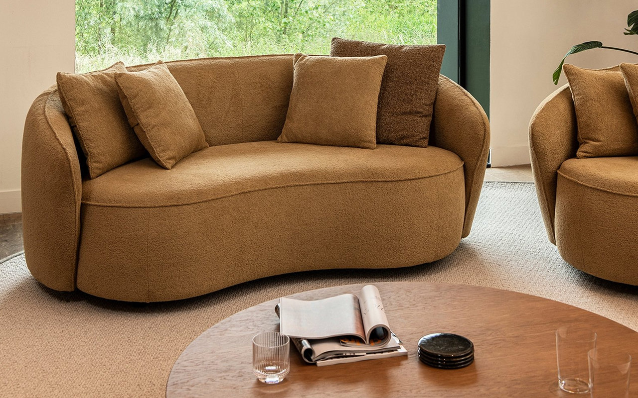 2-zits bank met fauteuil in dezelfde stoffering